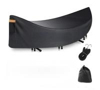 Funda impermeable para hamaca, funda protectora para pala colgante en exteriores, de tela Oxford, resistente a la intemperie y al viento, con hebillas ajustables (negro 420D)