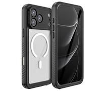 Funda impermeable para iPhone 17 Air, compatible con MagSafe IP68, totalmente sellada bajo el agua, cuerpo completo, resistente, a prueba de golpes, funda protectora transparente, color negro
