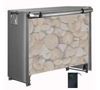 Funda Impermeable para leña al Aire Libre, Funda Resistente para leña Oxford 600D, Fundas para leña a Prueba de Viento y Sol (leña no incluida),Gris,3FT