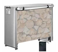 Funda Impermeable para leñera, Funda Resistente para leñera Oxford 600D, Fundas Impermeables, Resistentes al Viento y Sol para leñeras de Exterior (leñera no incluida),Plata,3FT