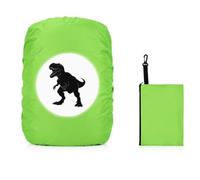 Funda impermeable para mochila, protector contra lluvia con tiras reflectantes, cubierta antilluvia infantil niño niña compatible Step By Step, Ergobag, Coocazoo, Satch, Scout (Dinosaurio Verde)