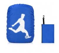Funda impermeable para mochila, protector contra lluvia con tiras reflectantes, cubierta antilluvia infantil niño niña compatible Step By Step, Ergobag, Coocazoo, Satch, Scout (Balón de Fútbol Azul)