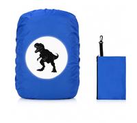 Funda impermeable para mochila, protector contra lluvia con tiras reflectantes, cubierta antilluvia infantil niño niña compatible Step By Step, Ergobag, Coocazoo, Satch, Scout (Dinosaurio Azul)