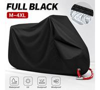 Funda Impermeable para Motocicleta, Scooter, Bicicleta, Protección para Todo Clima, Antirrobo, Protector Universal contra Rayos UV, a Prueba de Lluvia y Polvo Black XXL For 211-220cm