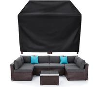 Funda impermeable para muebles de jardín, 200 x 180 x 75 cm, protector rectangular para patio, tela Oxford 600D, resistente a la intemperie.