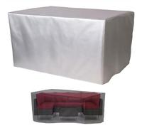 Funda impermeable para muebles de jardín, gran mesa rectangular de patio y silla, tela Oxford duradera, cordón en la parte inferior, a prueba de polvo, protección UV (C 245 x 245 x 30 cm)