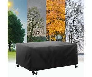 Funda impermeable para muebles de patio al aire libre, 405 x 380 x 90 cm, resistente a los rayos UV, protector de mesa de jardín con cordón y cerradura, protector duradero resistente a la intemperie
