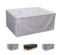 Funda impermeable para muebles de patio de tela Oxford 420D, 200 x 100 x 80 cm, resistente a los rayos UV, al polvo, color plateado, protección para muebles de jardín