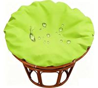 Funda Impermeable para Puff Exterior, Cojín Redondo de Jardín y Silla, Acolchada con Cremallera para Papasán, Colgante, Huevo, Mecedora, Protección contra Lluvia para Balcón(Grass Green,100cm/39.4in)