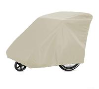 Funda impermeable para remolques de bicicleta para niños con tela Oxford recubierta de poliuretano, capa protectora UV y tirador de cable resistente al viento para un ajuste seguro (beige)