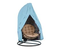 Funda impermeable para silla de columpio de mimbre con cremallera Oxford 420D para patio al aire libre, color azul cielo, se adapta a sillas colgantes de 200 x 230 cm