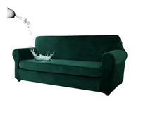 Funda impermeable para sofá biplaza con protector de sofá ajustable para sofá, funda de piel repelente al agua (amor verde + 1 banco)