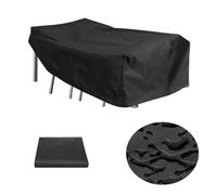 Funda impermeable para sofá de exterior, 300 x 260 x 75 cm, con correas y cordón, resistente a los rayos UV, para muebles de jardín de ratán, protección contra la intemperie