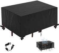 Funda impermeable para sofá de jardín de 180 x 170 x 90 cm, resistente al agua, 600 D, poliéster, protector de muebles de patio al aire libre, para mesa rectangular de ratán y juego de sillas