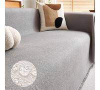 Funda impermeable para sofá, multiusos, protector de sofá, color gris, a cuadros, para el hogar y la oficina, tamaño grande, 180 x 400 cm, elegante funda de sofá de fácil cuidado