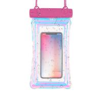 Funda impermeable para teléfono, funda protectora reutilizable con cordón, bolsa de buceo para pantalla táctil, suministros de playa portátiles para uso diario, actividades al aire libre, rosa intenso