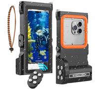 Funda impermeable para teléfono, IP68, funda de buceo impermeable con controlador Bluetooth, universal para iPhone 17-11 y Galaxy S24-S22, protección de 50 pies para esnórquel y natación