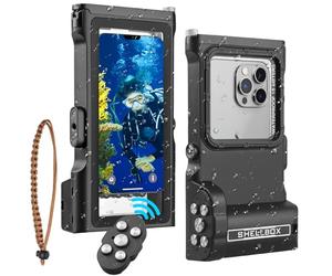 Funda impermeable para teléfono, IP68, funda de buceo impermeable con controlador Bluetooth, universal para iPhone 17-11 y Galaxy S24-S22, protección de 50 pies para esnórquel y natación, color negro
