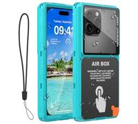 Funda impermeable para teléfono móvil de 6,9 pulgadas, sumergible para nadar y bucear, ajuste universal para iPhone 16/15/14/13/12 Pro Max, Samsung S25/S24/S23 Ultra (verde azulado)