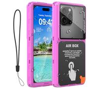 Funda impermeable para teléfono móvil de 6,9 pulgadas, sumergible para natación y esnórquel, ajuste universal para iPhone 16/15/14/13/12 Pro Max, Samsung S25/S24/S23 Ultra (violeta-rosa)