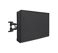 Funda impermeable para TV de 36 a 38 pulgadas con cubierta inferior, tela gruesa, resistente al polvo y resistente a la intemperie con bolsillo de control remoto, gris oscuro