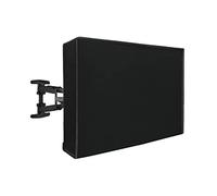 Funda impermeable para TV de 40 a 42 pulgadas con cubierta inferior, tela gruesa, resistente al polvo y resistente a la intemperie con bolsillo de control remoto, color negro