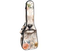 Funda impermeable para ukelele, duradera de 23 pulgadas, con almacenamiento y asa, bonito búho en acuarela en invierno, bufanda roja y blanca, Multicolor 04, 25.9x9x3.1in/66x23x8cm, Organizador de