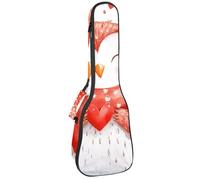 Funda impermeable para ukelele, duradera de 23 pulgadas, con almacenamiento y asa, bonito búho en acuarela en invierno, bufanda roja y blanca, Multicolor 01, 25.9x9x3.1in/66x23x8cm, Organizador de