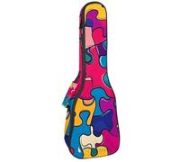 Funda impermeable para ukelele, duradera de 23 pulgadas, con almacenamiento y asa, impresión colorida de rompecabezas, Multicolor 01, 25.9x9x3.1in/66x23x8cm, Organizador de bolsas