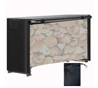 Funda Impermeable Resistente para leñera de 600D Oxford, Funda para Almacenamiento de leña al Aire Libre con Cremallera y Cinta de Velcro (leñera no incluida),Negro,8FT