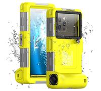 Funda Impermeable Universal IPX8 para Buceo Profesional 15M - Compatible con iPhone, Samsung, Xiaomi - Carcasa Estanca para Snorkel, Surf y Fotografía Subacuática (Amarillo)