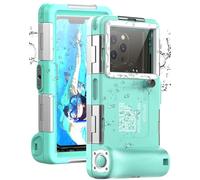 Funda Impermeable Universal IPX8 para Buceo Profesional 15M - Compatible con iPhone, Samsung, Xiaomi - Carcasa Estanca para Snorkel, Surf y Fotografía Subacuática (Verde Azulado)