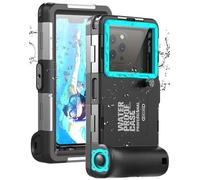 Funda Impermeable Universal IPX8 para Buceo Profesional 15M - Compatible con iPhone, Samsung, Xiaomi - Carcasa Estanca para Snorkel, Surf y Fotografía Subacuática (Negro-Azul)