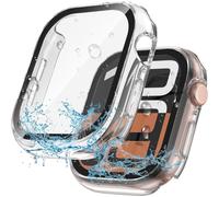 Funda impermeable XiHAMA 2 en 1 + protector de pantalla para Apple Watch de 40/41/42/46 mm (Series 4-6, SE/SE de 2.ª generación), con cristal