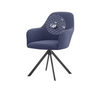 Funda Impermeables para Sillas De Comedor con Respaldo Curvo Funda Silla Comedor Terciopelo Jacquard con Reposabrazos Protector Lavable para Sillas De Oficina Y Cocina(Tibetan Blue,2PCS)