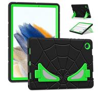 Funda infantil para iPad de 9ª/8ª/7ª generación 2021/2020/2019 de 10.2 pulgadas, funda protectora ligera a prueba de golpes con soporte integrado para niños y niñas, color negro y verde