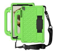 Funda infantil para Lenovo M10 Plus TB-X606F/K10 TB-X6C6F de 10.3 pulgadas, patrón de diamante de espuma EVA, correa de hombro de mano, funda protectora ligera a prueba de golpes, verde