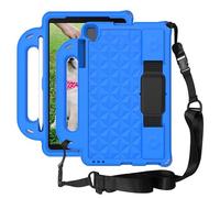 Funda infantil para Lenovo M10 Plus TB-X606F/K10 TB-X6C6F de 10.3 pulgadas, patrón de diamante de espuma EVA, correa de hombro de mano, funda protectora ligera a prueba de golpes, azul