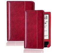 Funda Inteligente Compatible con Pocketbook Aqua 640/641, Lector Digital de Libros electrónicos, Funda Protectora de Cuero con función de suspensión automática(Wine Red)