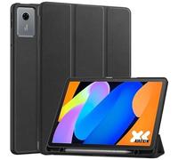 Funda Inteligente de Cuero PU Triple Plegable Adecuada for Lenovo Idea Tab 11 TB336FU/336ZU 11 Pulgadas 2025 Carcasa Trasera Dura con Soporte for bolígrafo(Black)