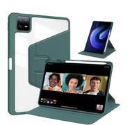 Funda Inteligente giratoria de 360° Adecuada for Xiaomi MiPad 6 5 11 7 7s Pro 11,2 12,5 6s 12,4 Cubierta Trasera acrílica con portalápices(Green,Pad 5 Pro 11)