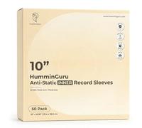 Funda Interior para vinilos de 10 Pulgadas HumminGuru, Fundas antiestáticas y sin ácido, HDPE de Archivo de 1,5 mil, Fondo Redondo para fácil inserción en la Carpeta del álbum, Pack de 50 Unidades