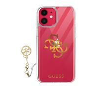 Funda iPhone 11 2 Materiales 4G Charms Guess Transparente Logo Dorado