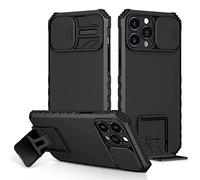 Funda iPhone 14 Pro Max 6,7 pulgadas, Carcasa Protección Deslizante para la Cámara, con 360 Grados Full Body Anti-Shock Anti-arañazos Case Protector Bumper Silicona y Armor Soporte Carcasa, Negro