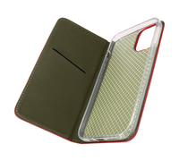 Funda iPhone 14 Solapa Magnética Tarjetero Función Soporte rojo