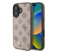 Funda IPHONE 16 Guess Piel Artificial Rosa Braun Logo Dorado Magsafe Compatible