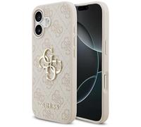Funda iPhone 17 Cuero Sintético Guess Rosa Gran Logo Metalizado Dorado