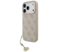Funda IPHONE 17 Pro Guess Magsafe Piel Artificial Rosa Con Cadena Color Oro