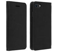 Funda iPhone 7 / 8 / SE 2020 Cuero auténtico Función soporte - Negra