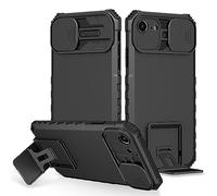 Funda iPhone 7 / iPhone 8 4.7 Pulgadas, Carcasa Protección Deslizante para la Cámara, con 360 Grados Full Body Anti-Shock Anti-arañazos Case Protector Bumper Silicona y Armor Soporte Carcasa, Negro